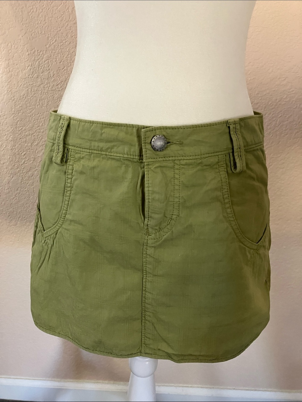 Armani exchange Olive Green Utility Mini Skirt